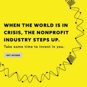 When the world is in crisis, the nonprofit industry steps up - invitation to Colorado Nonprofit Conference 2020 - Access granted on yellow background